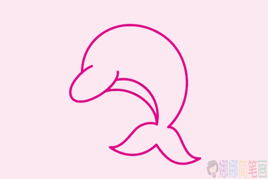 萌萌可爱的海豚简笔画简单画法步骤教程及图片大全