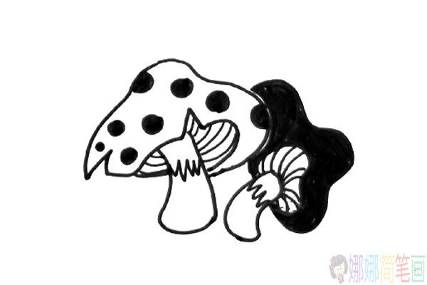 小蘑菇简笔画图片,蘑菇儿童画教程