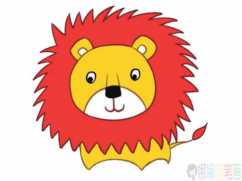卡通狮子简笔画画法,狮子简笔画图片大全