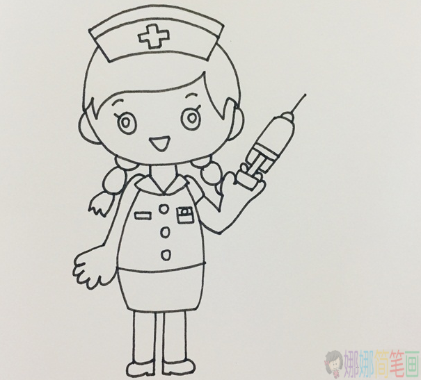 简单的护士小姐姐简笔画