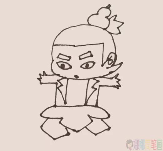 葫芦娃简笔画简单画法,葫芦娃简笔画步骤图解教程