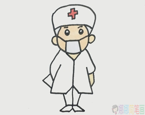戴口罩的医生简笔画图片步骤