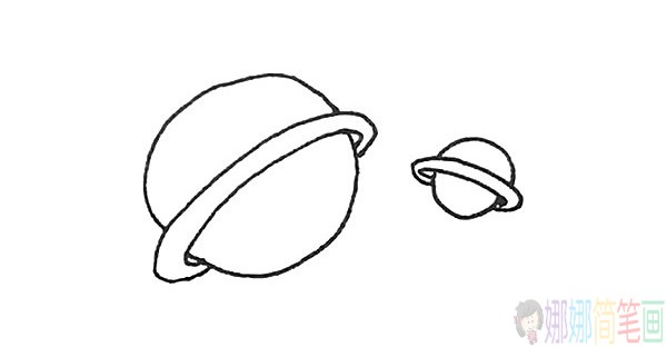 星球简笔画的画法步骤图解教程