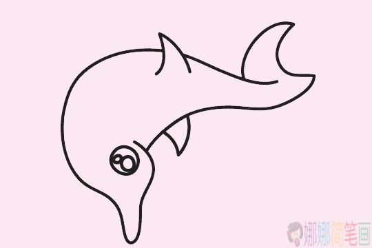 萌萌可爱的海豚简笔画简单画法步骤教程及图片大全