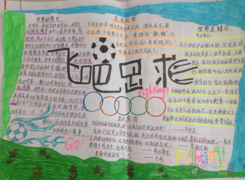 关于小学生足球文化主题手抄报,简单又漂亮的足球文化手抄报作品