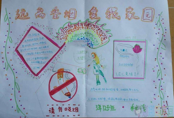 漂亮的世界无烟日手抄报作品大全，远离香烟爱我家园