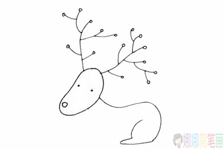 驼鹿简笔画,驼鹿简笔画步骤图解教程及图片大全