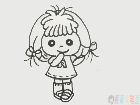 萌萌的小女孩儿童简笔画