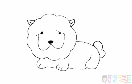 松狮犬简笔画,松狮犬简笔画画法步骤画法教程
