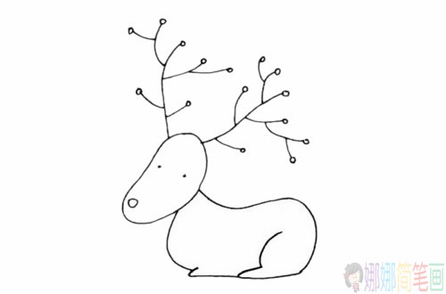 驼鹿简笔画,驼鹿简笔画步骤图解教程及图片大全