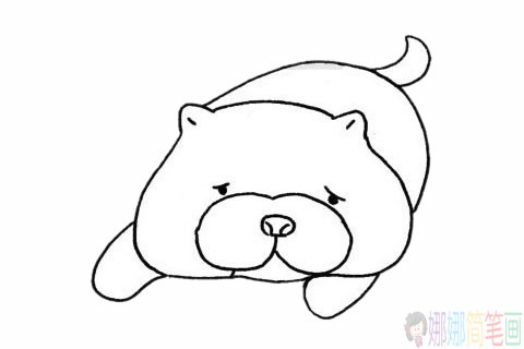 松狮犬简笔画,松狮犬简笔画画法步骤画法教程