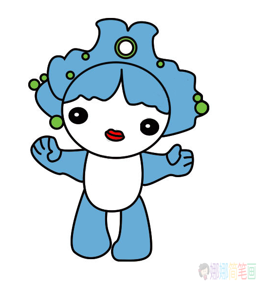奥运福娃贝贝简笔画,可爱的奥运福娃贝贝简笔画画法教学