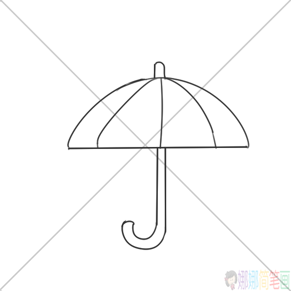 下雨天用的雨伞怎么画 花边雨伞简笔画手绘教程