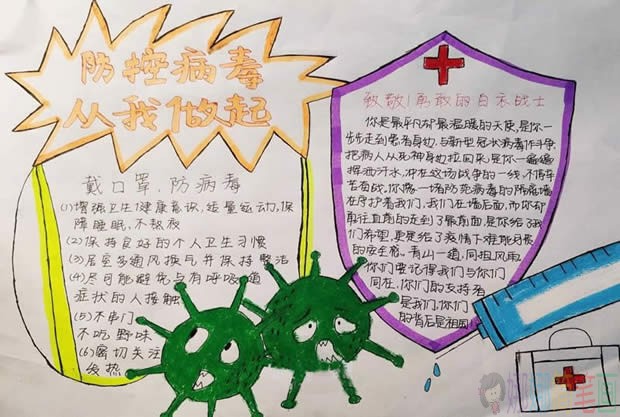 关于防控病毒从我做起手抄报图片大全