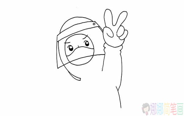 穿防护服的医生简笔画教程