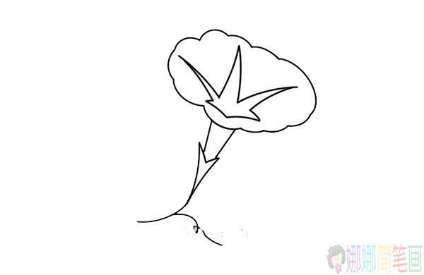 牵牛花简笔画,美丽的牵牛花简笔画画法步骤图片