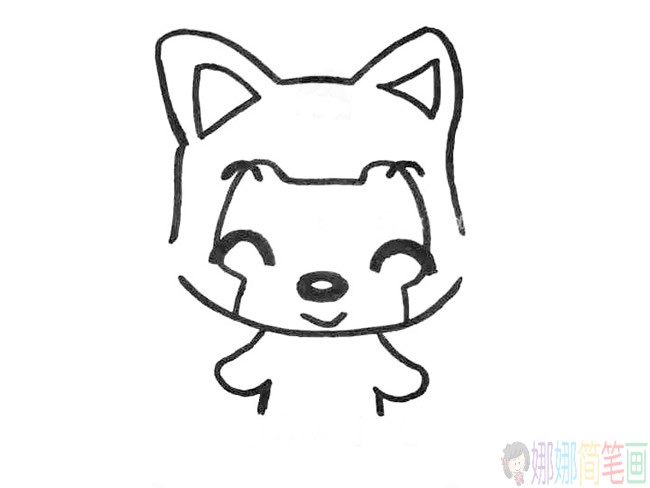 阿狸简笔画,可爱的卡通人物阿狸的简单画法步骤教程