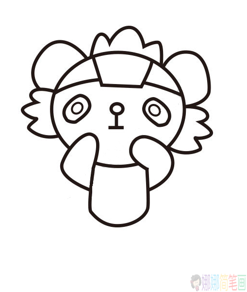 奥运福娃晶晶简笔画,可爱的奥运福娃晶晶简笔画画法教学