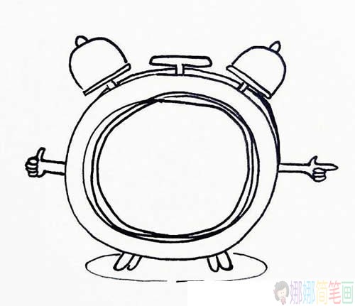 闹钟的画法简笔画图片_九步画出闹钟简笔画的画法步骤图解