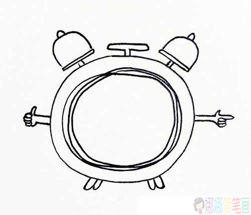 闹钟的画法简笔画图片_九步画出闹钟简笔画的画法步骤图解