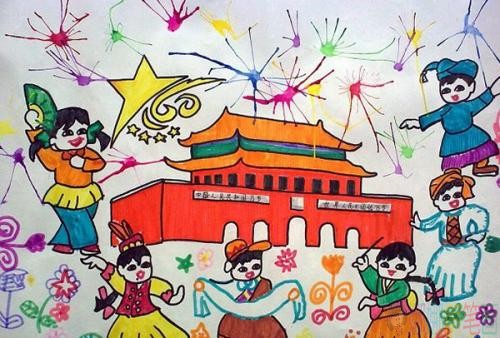 好看的热爱祖国主题儿童画优秀获奖作品