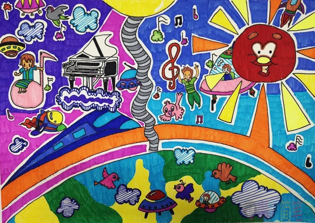 好看简单的科学知识儿童画作品图片
