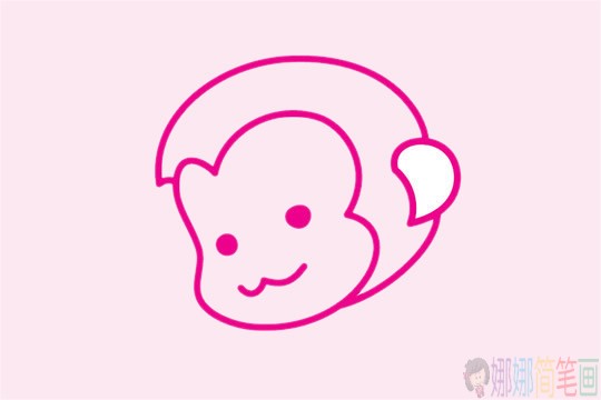萌萌可爱的卡通猴子简笔画画法步骤教程及图片大全
