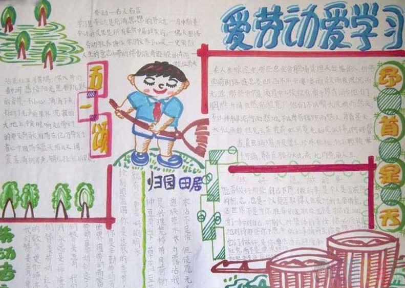 劳动节儿童画,劳动节手抄报精美优秀作品图片大全