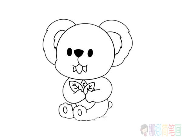 考拉简笔画,可爱的的考拉简笔画画法步骤图解教程