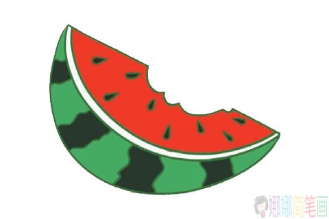 西瓜简笔画画法步骤,西瓜简笔画图片大全