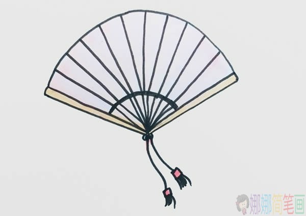 扇子简笔画步骤图,古代扇子简笔画图片