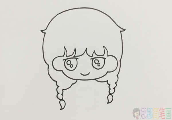 漂亮的麻花辫女孩简笔画图片大全,女孩简笔画怎么画