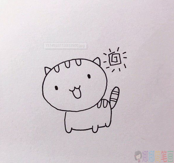猫咪简笔画画法教程,可爱猫咪简笔画步骤教程