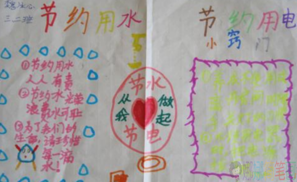 节约水电手抄报内容,节约水电简单漂亮