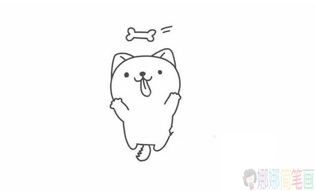 简单的小狗简笔画教程,秋田犬简笔画步骤