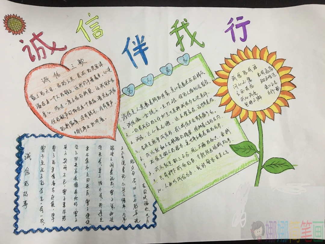 关于诚实守信手抄报优秀作品鉴赏
