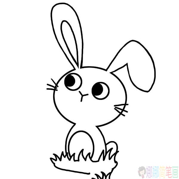 可爱的小兔子简笔画步骤教程,小兔子简笔画画法