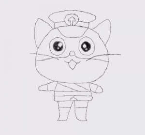 简笔画黑猫警长是怎么画的，卡通黑猫警长简笔画大全