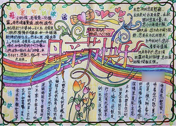 母亲节手抄报简短美丽,母亲节手抄报内容