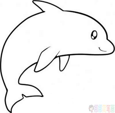 简笔画，可爱简单的海豚简笔画画法图片，详细画法步骤