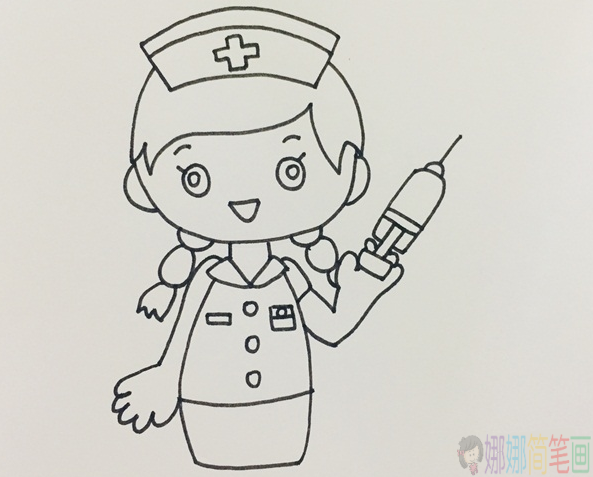 简单的护士小姐姐简笔画