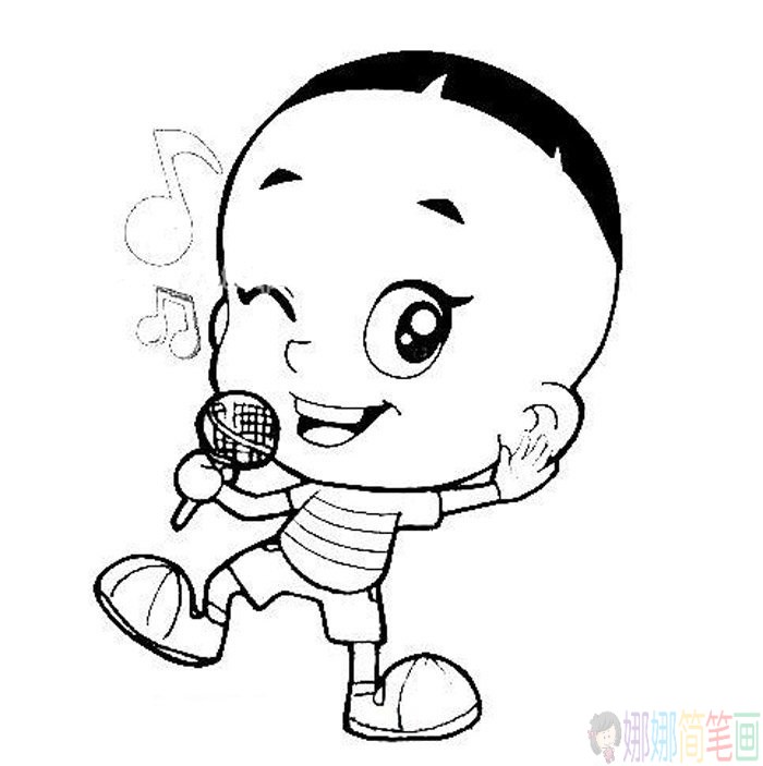 简笔画，动画片大头儿子简笔画详细画法教程