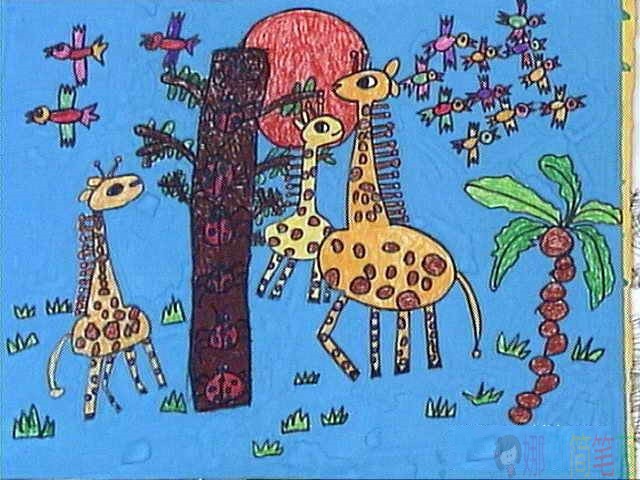 关于大自然儿童画,美丽的大自然主题的儿童画作品鉴赏