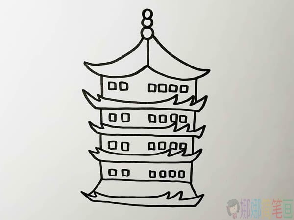 黄鹤楼简笔画图片,黄鹤楼简笔画步骤