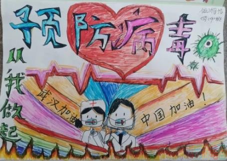 抗击新型冠状病毒儿童画,预防病毒从我做起儿童画优秀作品图片鉴赏