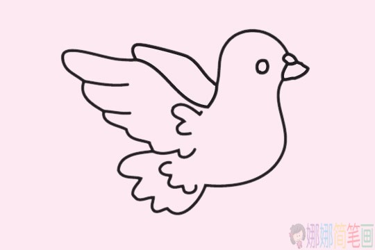 鸽子简笔画,简单好看的鸽子简笔画画法步骤图片大全