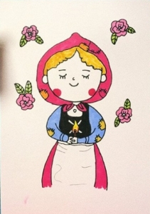 卖火柴的小女孩简笔画画法，教你画卖火柴的小女孩简笔画卡通画图片教程