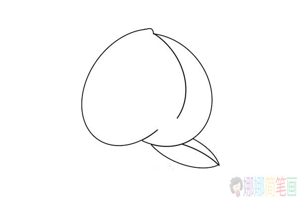 彩色桃子简笔画的画法,桃子简笔画图解教程