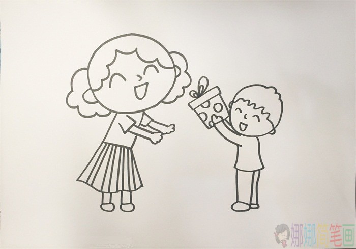 儿童画，母亲节感恩母爱儿童画，感恩妈妈的简单儿童画教程步骤