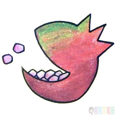 彩色石榴简笔画的画法,石榴简笔画图片